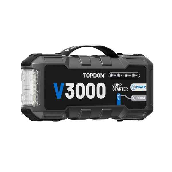 TOPDON 3000 Peak Amp Battery Jump Starter, Power Bank, & Flashlight