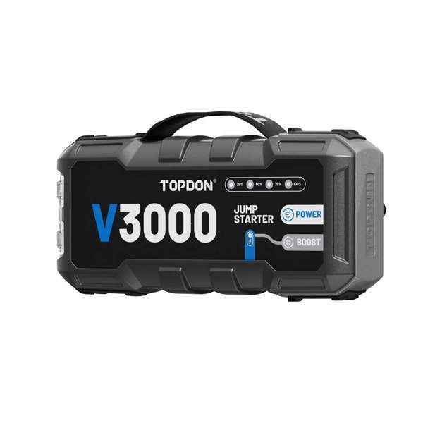 TOPDON 3000 Peak Amp Battery Jump Starter, Power Bank, & Flashlight