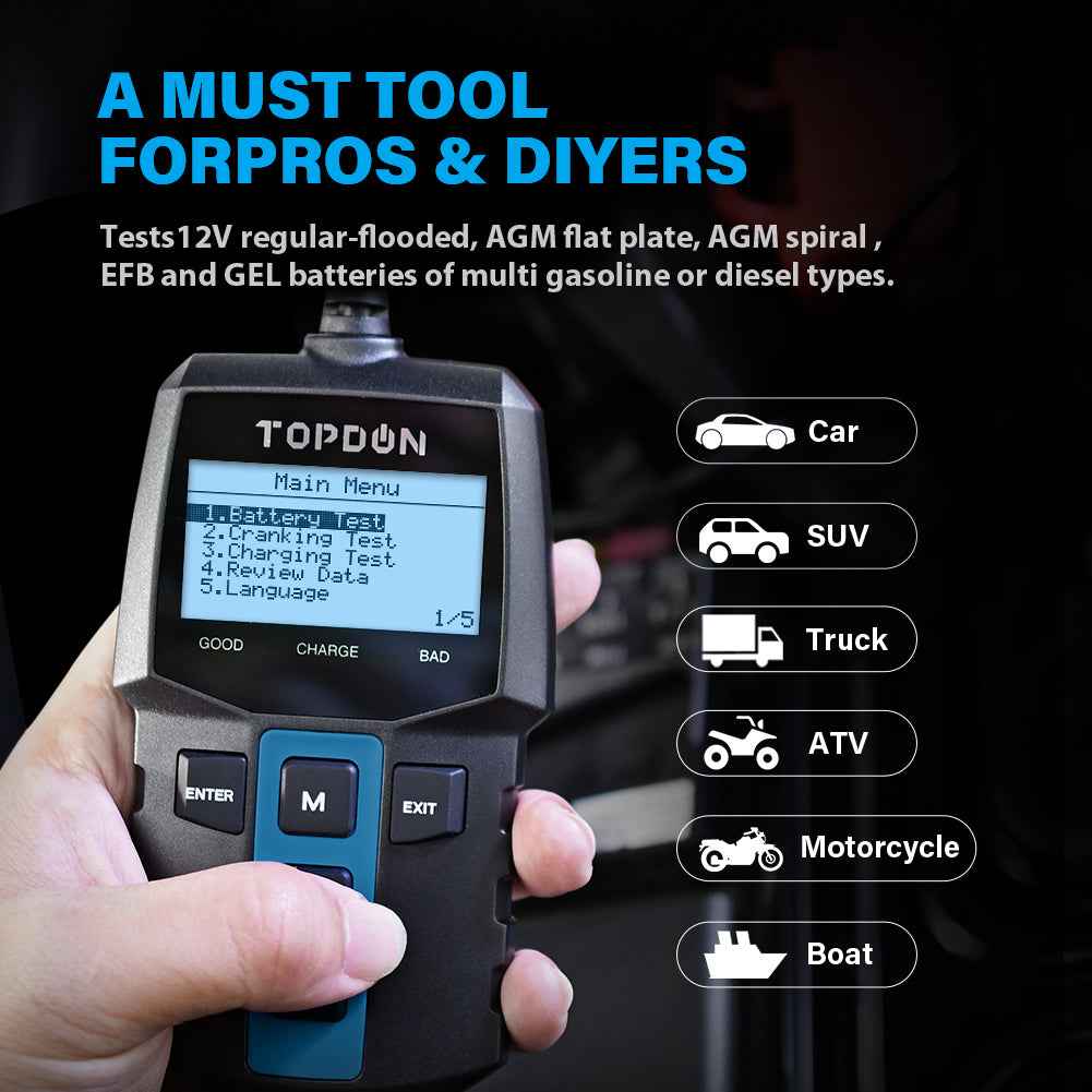 TOPDON 12V Battery & System Tester
