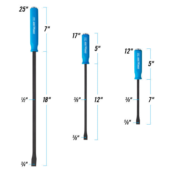 Channellock 3pc Professional Pry Bar Set w/ 12, 17, and 25-inch Pry Bars