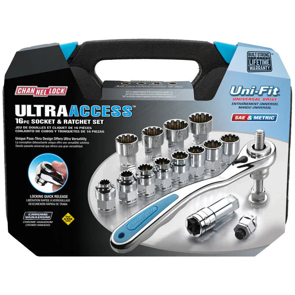 Channellock 16pc Pass-Thru Uni-Fit Socket Set