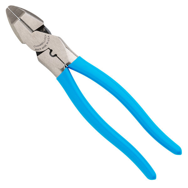 Channellock Linemen Pliers 9.5-Inch XLT Round Nose with Crimper