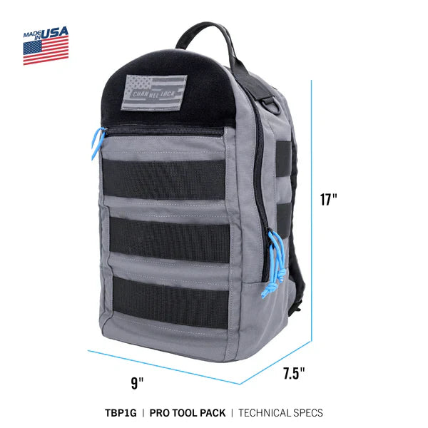 Channellock PRO Single-Compartment Tool Backpack w/ Modular AIMS™ System