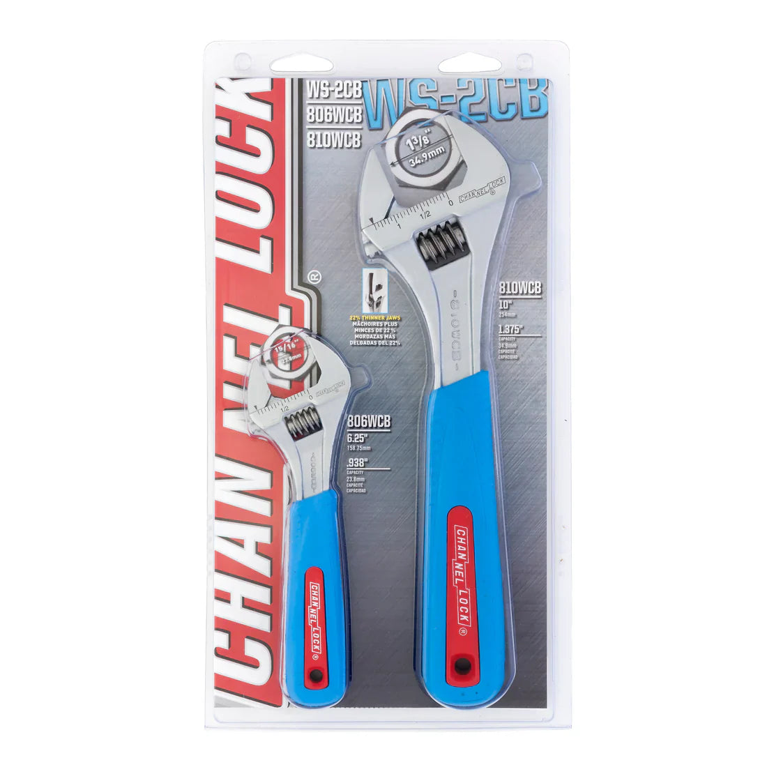 Channellock 2pc CODE BLUE® Adjustable Wrench Set