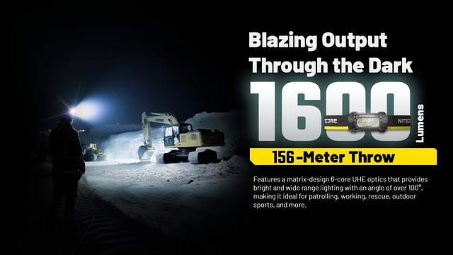 Nitecore HC70 UHE 1600 Lumen Rechargeable Headlamp with Extra Long Runtime - Ridge Toolbox