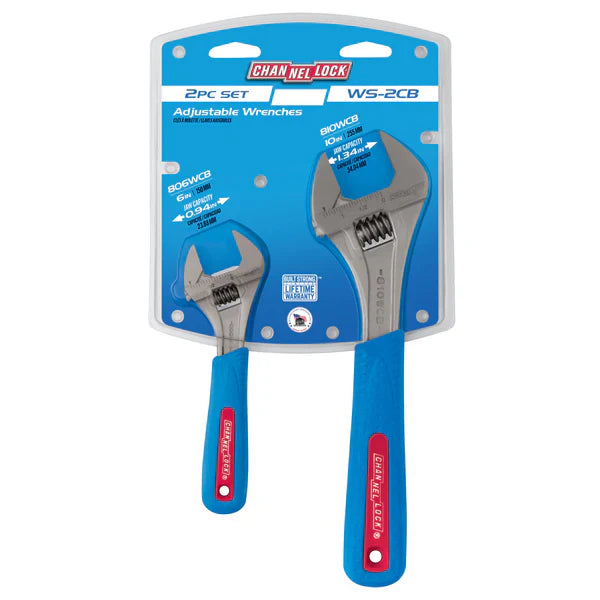 Channellock 2pc CODE BLUE® Adjustable Wrench Set