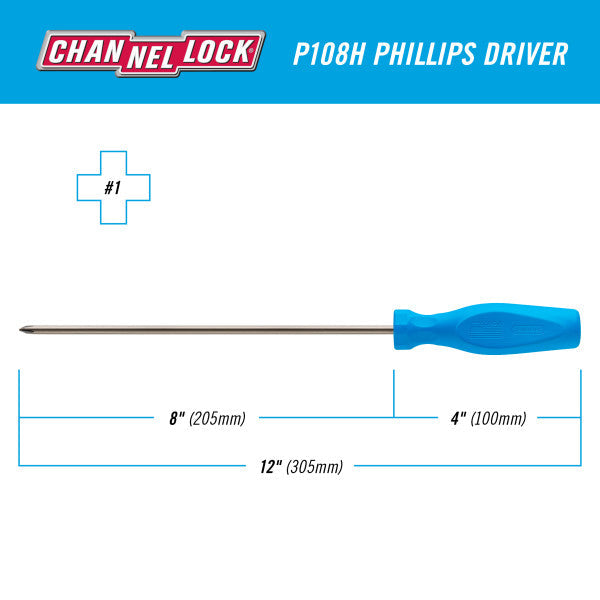 Channellock PHILLIPS #1 x 8-inch Professional Screwdriver