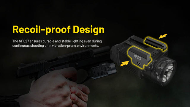 Nitecore NPL27 650 Lumen Rechargeable Long-Throw Compact Rail Mount Flashlight - Ridge Toolbox