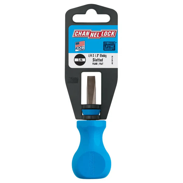 Channellock Slotted 1/4 x 1.5 Stubby-inch Professional