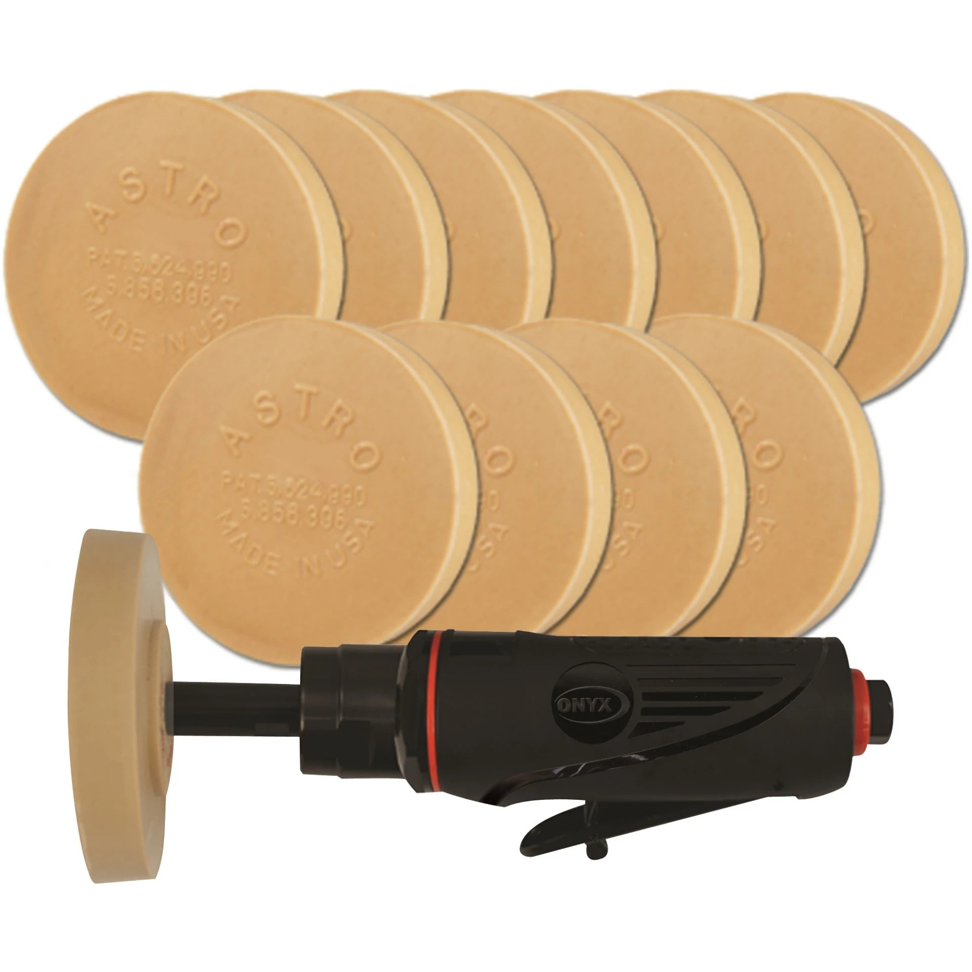 ONYX Pinstripe Removal Kit with Onyx – 4,000rpm Pinstripe Removal Tool w/ Safety Lever (Model# 203) and 12 Smart EraserR Pads (Model# 400E)