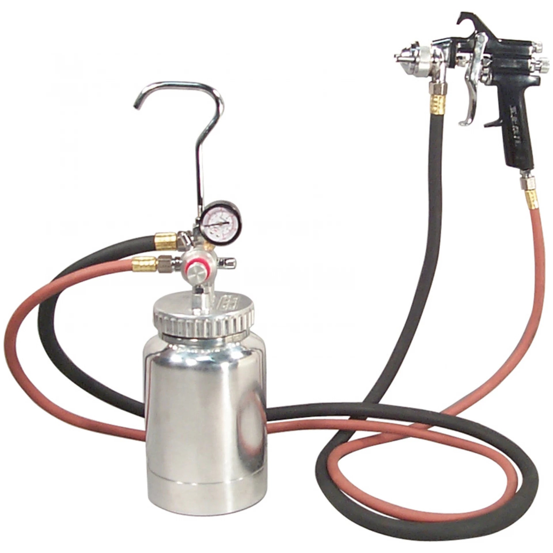 2 Quart Pressure Pot with Gun and Hose – Silver Handle – 1.7mm Nozzle