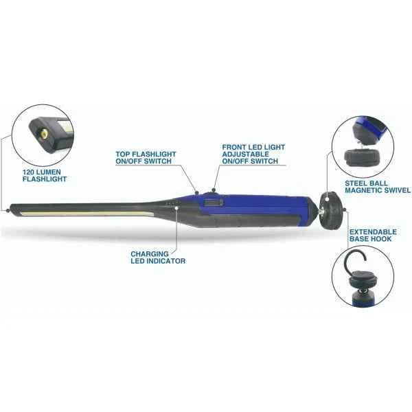 Astro Pneumatic - 650 Lumen Rechargeable LED Slim Light W/ Top Flashlight