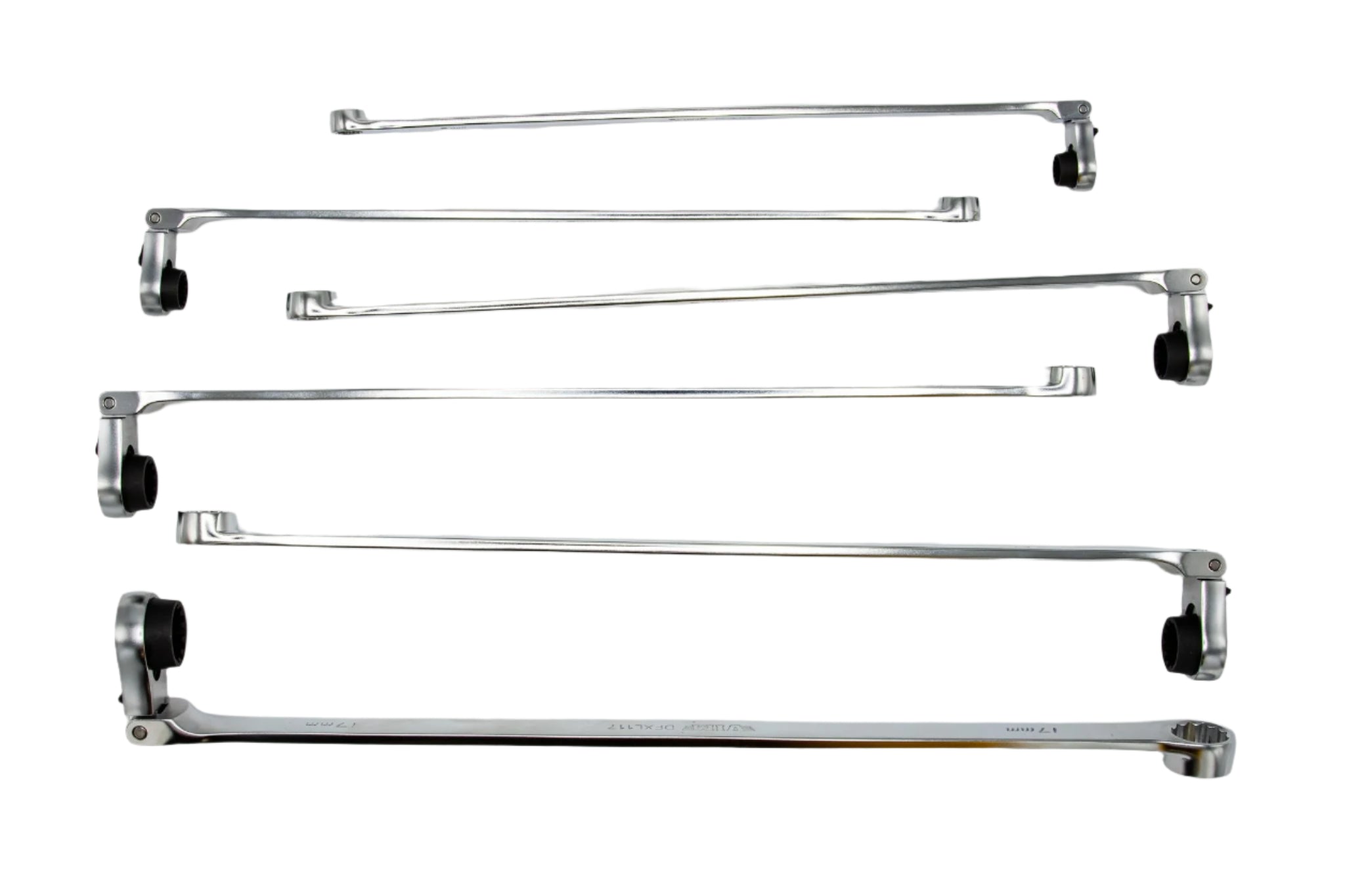 VIM Tools - 6 PC. DEEP SPLINE RATCHETING FLEX HEAD XL WRENCH SET