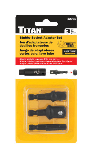 3 pc. Impact Stubby Socket Adapter Set (12061)