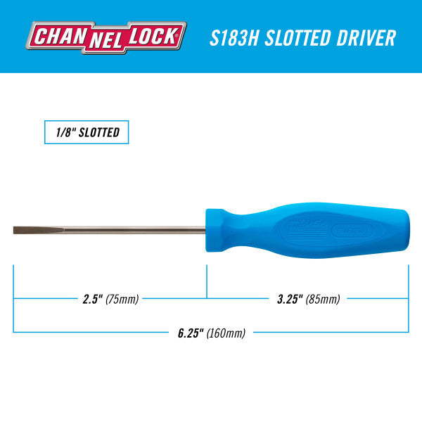 Channellock Slotted 1/8 x 3-inch Professional Screwdriver