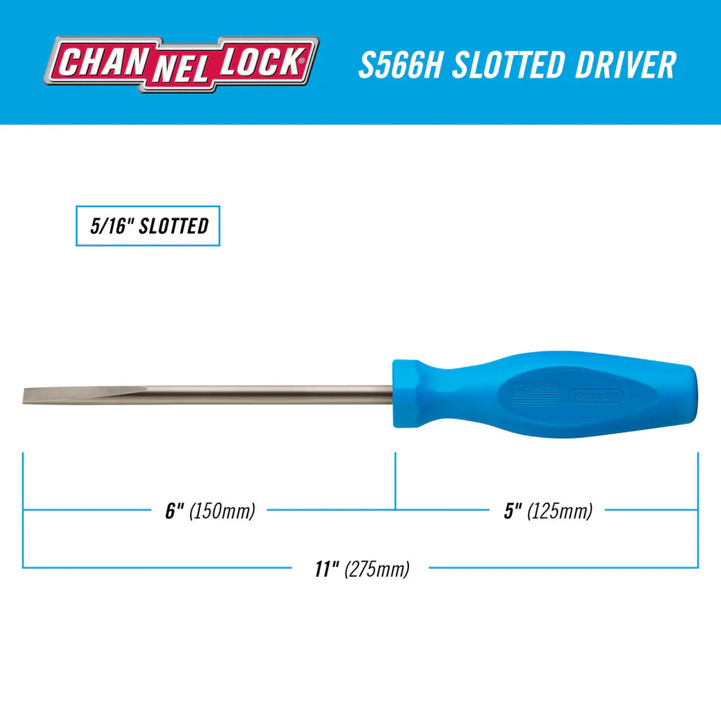 Channellock Slotted 5/16 x 6-inch Professional Screwdriver