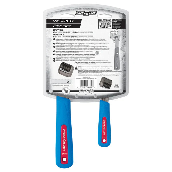 Channellock 2pc CODE BLUE® Adjustable Wrench Set