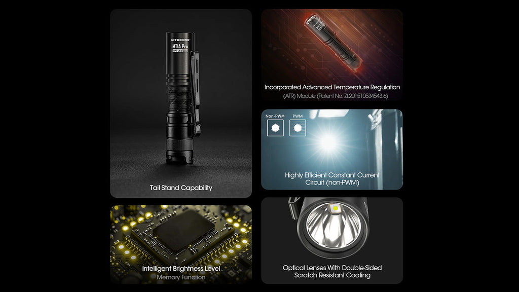 Nitecore MT1A Pro 800 Lumen Rechargeable EDC Flashlight, Use 1xAA