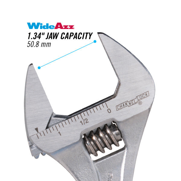 Channellock 6-Inch CODE BLUE® WideAzz® Adjustable Wrench