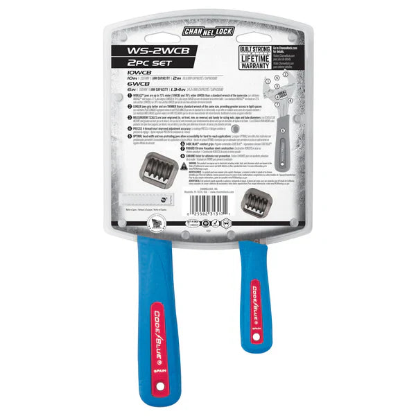 Channellock 2pc Adjustable Wrench Set
